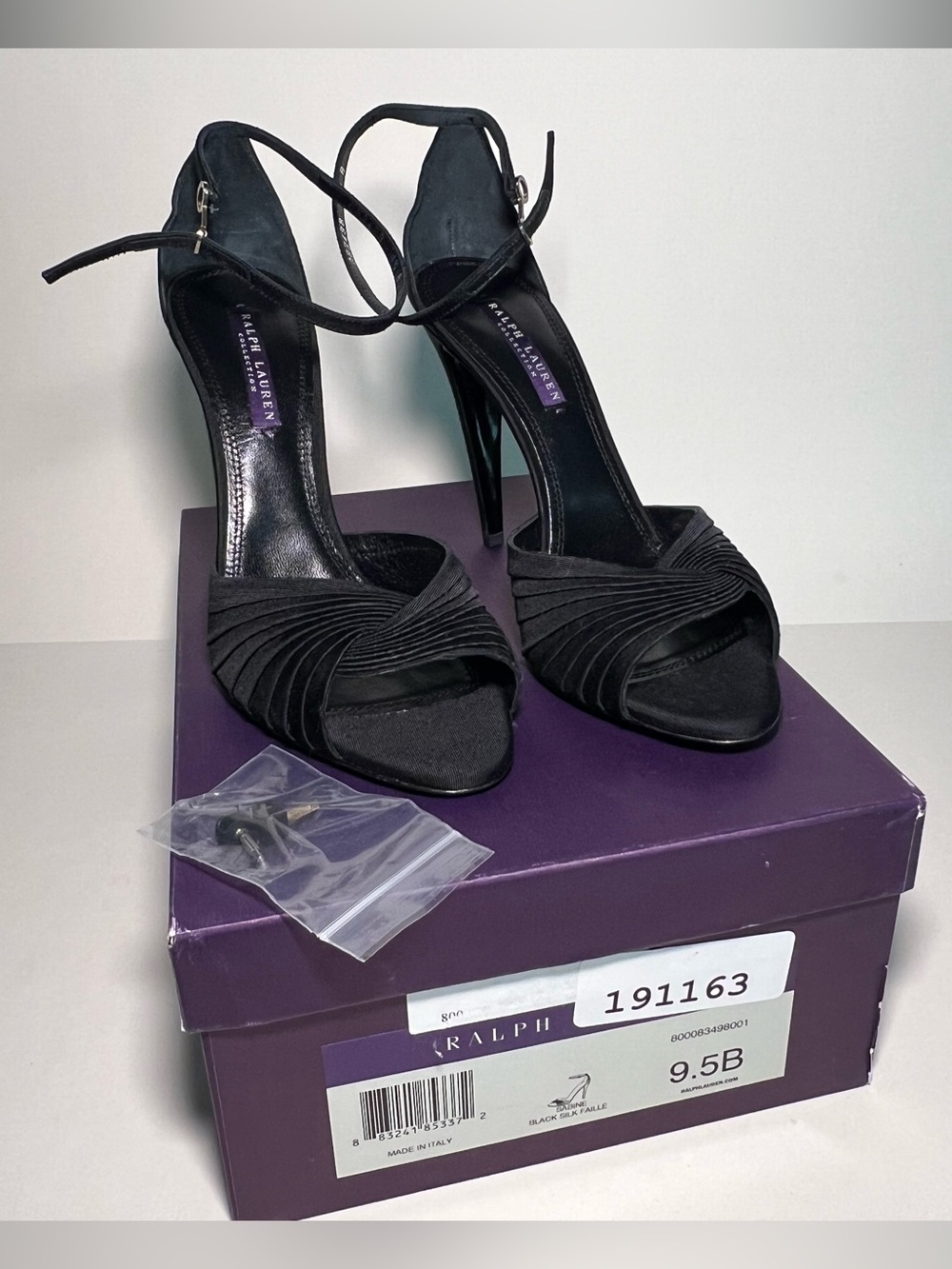 Ralph Lauren Purple Label Collection Sabine Black Silk Faille